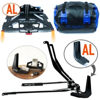 Pack Canoe aluminium 2.0 + 4 en 1 + Eclairage + sac noir et bleu pour Goldwing 2018 à 2025
