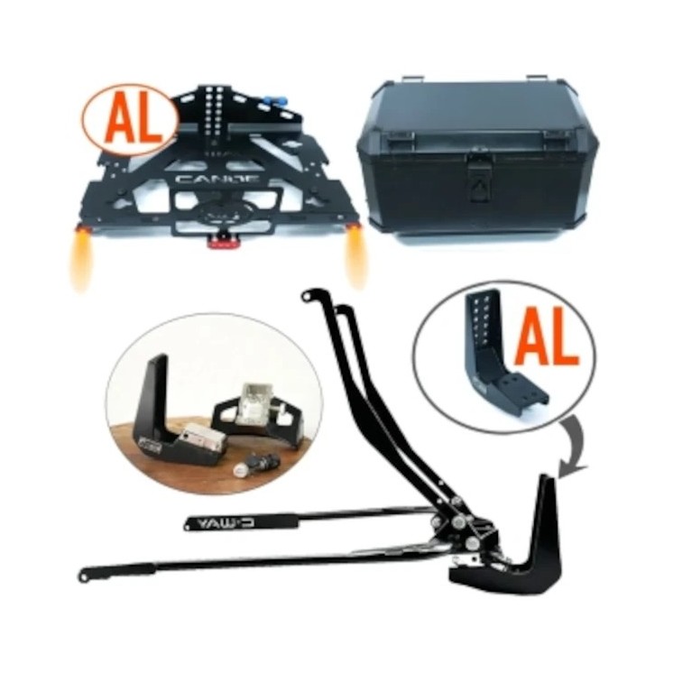 Pack Canoe aluminium 2.0 + 4 en 1 aluminium + éclairage + coffre aluminium pour Goldwing 2018 à 2025